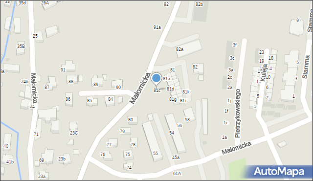 Lubin, Małomicka, 81c, mapa Lubin