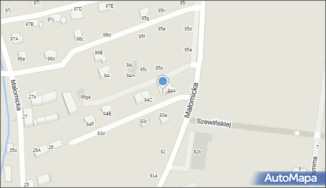 Lubin, Małomicka, 94B, mapa Lubin