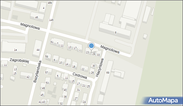 Lublin, Magnoliowa, 27, mapa Lublina