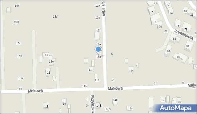 Lublin, Makowa, 11d, mapa Lublina