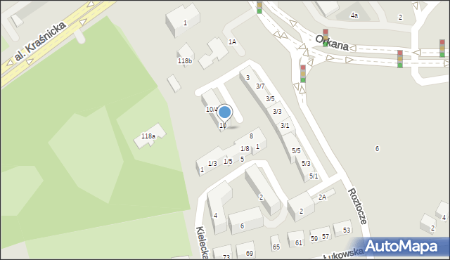 Lublin, Mazowiecka, 10/1, mapa Lublina