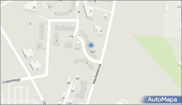 Lublin, Mackiewicza Józefa, 17B, mapa Lublina