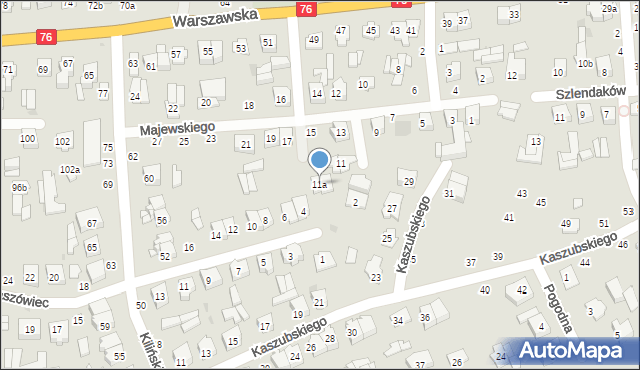 Łuków, Majewskiego Jana Stanisława, 11a, mapa Łuków