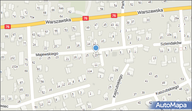 Łuków, Majewskiego Jana Stanisława, 13, mapa Łuków