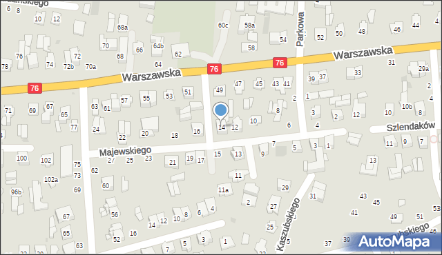 Łuków, Majewskiego Jana Stanisława, 14, mapa Łuków