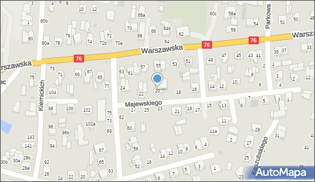 Łuków, Majewskiego Jana Stanisława, 20, mapa Łuków