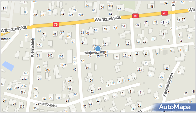 Łuków, Majewskiego Jana Stanisława, 25, mapa Łuków