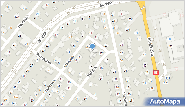 Łuków, Makowa, 10a, mapa Łuków