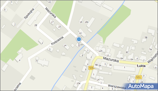 Łukta, Mazurska, 11, mapa Łukta