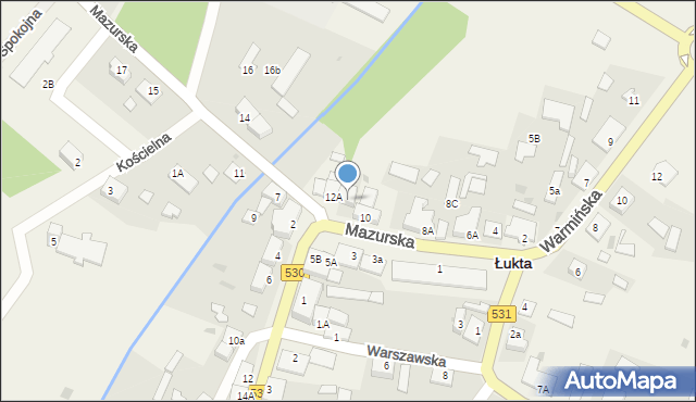 Łukta, Mazurska, 12B, mapa Łukta