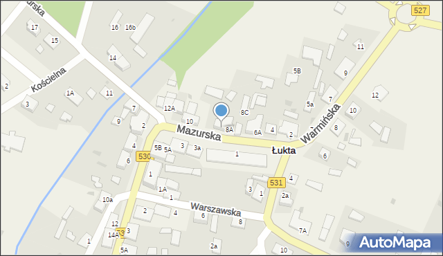 Łukta, Mazurska, 8B, mapa Łukta