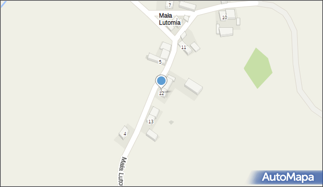 Lutomia Dolna, Mała Lutomia, 12, mapa Lutomia Dolna