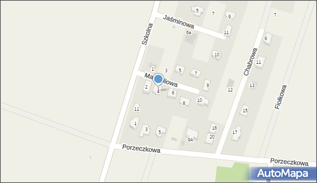 Lutynia, Magnoliowa, 4, mapa Lutynia