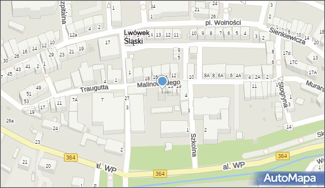 Lwówek Śląski, Malinowskiego, 25A, mapa Lwówek Śląski