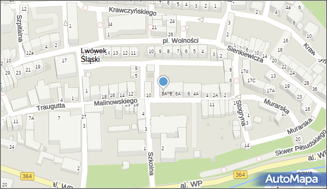 Lwówek Śląski, Malinowskiego, 8A, mapa Lwówek Śląski