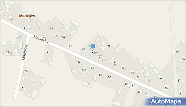 Maciejów, Maciejów, 59, mapa Maciejów
