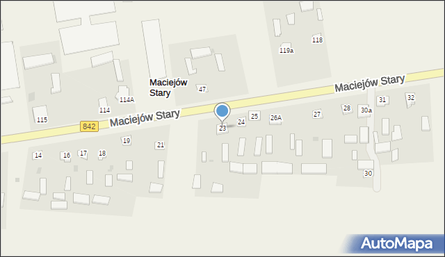 Maciejów Stary, Maciejów Stary, 23, mapa Maciejów Stary