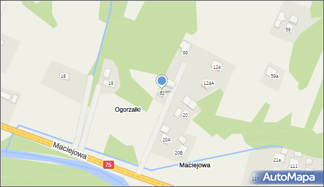 Maciejowa, Maciejowa, 62, mapa Maciejowa