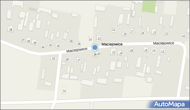 Maciejowice, Maciejowice, 25, mapa Maciejowice