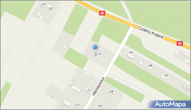 Maciejowice, Maciejowice, 22, mapa Maciejowice