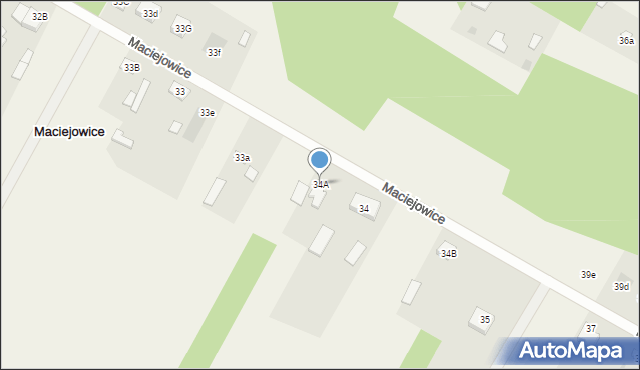 Maciejowice, Maciejowice, 34A, mapa Maciejowice
