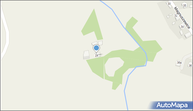 Magnuszewice, Magnuszewice, 14, mapa Magnuszewice