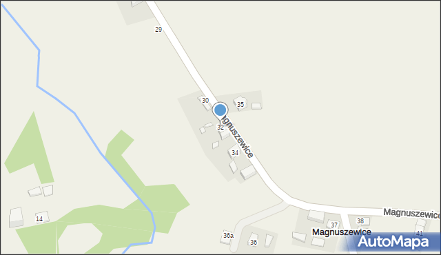 Magnuszewice, Magnuszewice, 32, mapa Magnuszewice