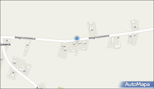 Magnuszewice, Magnuszewice, 42a, mapa Magnuszewice