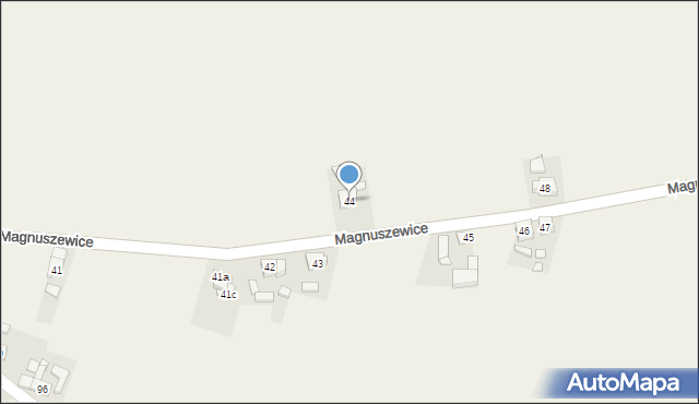 Magnuszewice, Magnuszewice, 44, mapa Magnuszewice