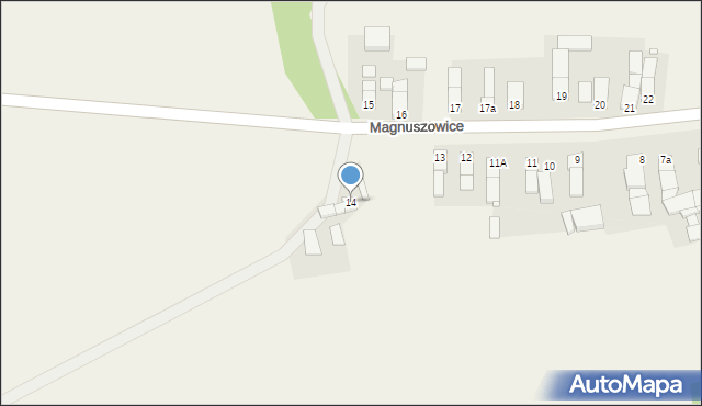 Magnuszowice, Magnuszowice, 14, mapa Magnuszowice