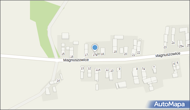 Magnuszowice, Magnuszowice, 17a, mapa Magnuszowice
