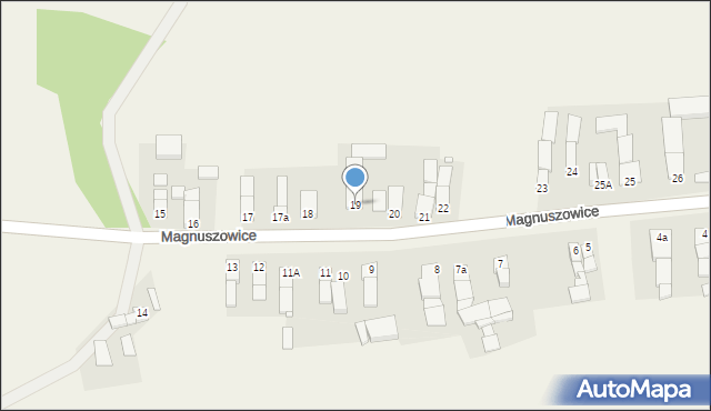 Magnuszowice, Magnuszowice, 19, mapa Magnuszowice