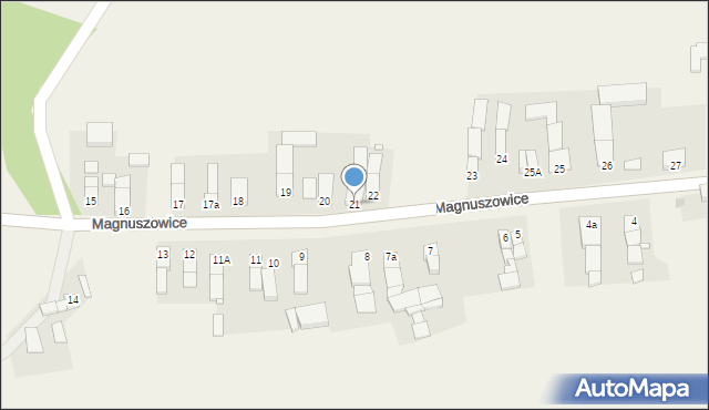 Magnuszowice, Magnuszowice, 21, mapa Magnuszowice