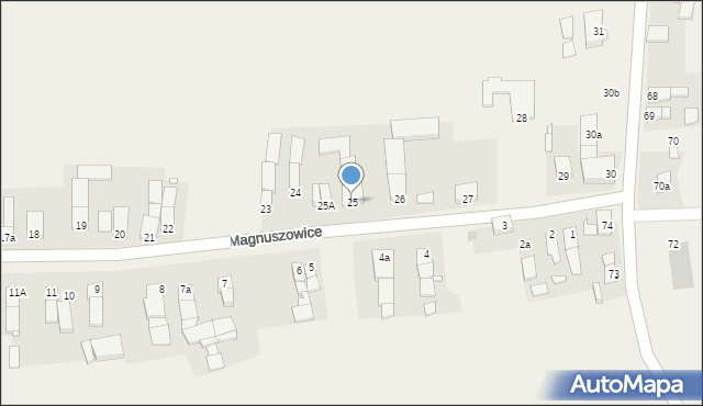 Magnuszowice, Magnuszowice, 25, mapa Magnuszowice