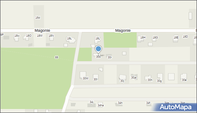 Magonie, Magonie, 30o, mapa Magonie