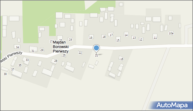 Majdan Borowski Pierwszy, Majdan Borowski Pierwszy, 21, mapa Majdan Borowski Pierwszy