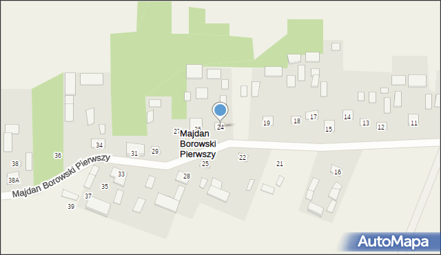 Majdan Borowski Pierwszy, Majdan Borowski Pierwszy, 24, mapa Majdan Borowski Pierwszy