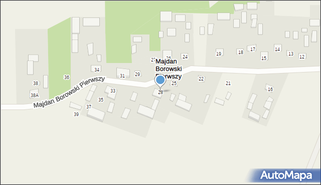 Majdan Borowski Pierwszy, Majdan Borowski Pierwszy, 28, mapa Majdan Borowski Pierwszy