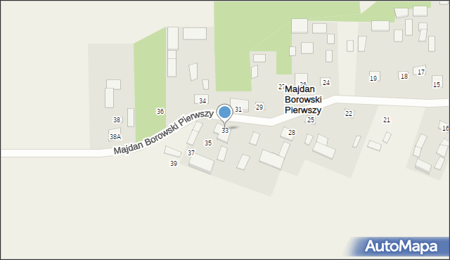 Majdan Borowski Pierwszy, Majdan Borowski Pierwszy, 33, mapa Majdan Borowski Pierwszy