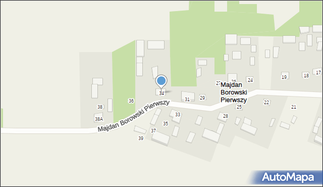 Majdan Borowski Pierwszy, Majdan Borowski Pierwszy, 34, mapa Majdan Borowski Pierwszy