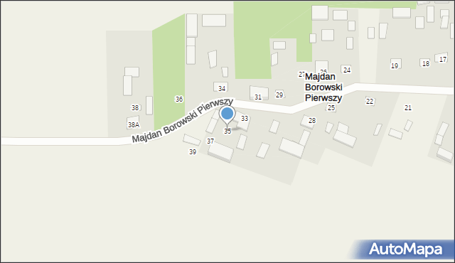 Majdan Borowski Pierwszy, Majdan Borowski Pierwszy, 35, mapa Majdan Borowski Pierwszy