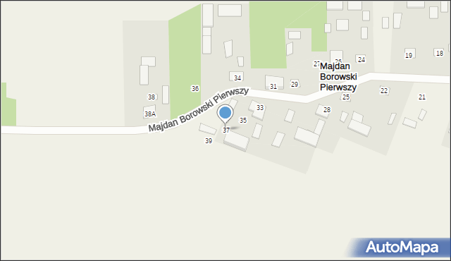 Majdan Borowski Pierwszy, Majdan Borowski Pierwszy, 37, mapa Majdan Borowski Pierwszy