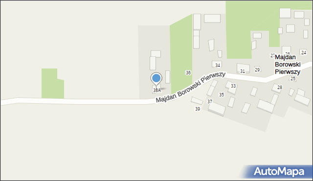 Majdan Borowski Pierwszy, Majdan Borowski Pierwszy, 38A, mapa Majdan Borowski Pierwszy