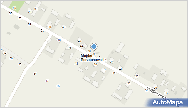 Majdan Borzechowski, Majdan Borzechowski, 38, mapa Majdan Borzechowski