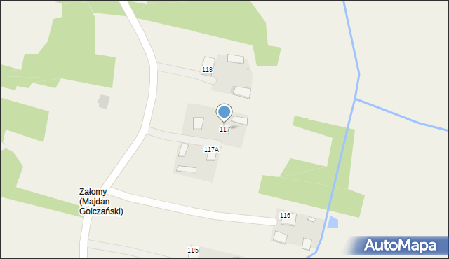 Majdan Golczański, Majdan Golczański, 117, mapa Majdan Golczański