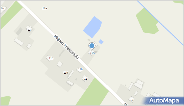 Majdan Kozłowiecki, Majdan Kozłowiecki, 11A, mapa Majdan Kozłowiecki