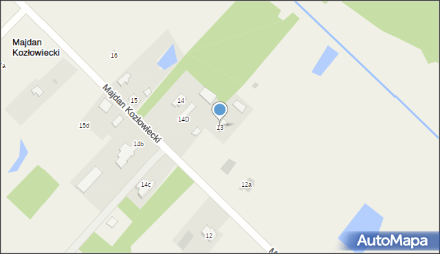 Majdan Kozłowiecki, Majdan Kozłowiecki, 13, mapa Majdan Kozłowiecki