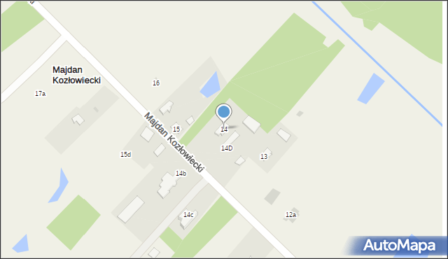 Majdan Kozłowiecki, Majdan Kozłowiecki, 14, mapa Majdan Kozłowiecki
