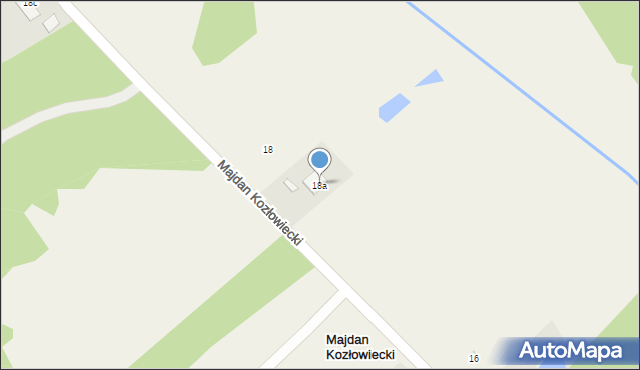 Majdan Kozłowiecki, Majdan Kozłowiecki, 18a, mapa Majdan Kozłowiecki