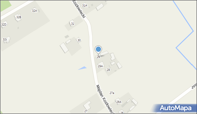 Majdan Kozłowiecki, Majdan Kozłowiecki, 29, mapa Majdan Kozłowiecki
